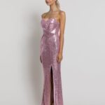 BARIANO MIA SWEETHEART SEQUIN GOWN WITH TRAIN B42D59-LT