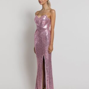 BARIANO MIA SWEETHEART SEQUIN GOWN WITH TRAIN B42D59-LT